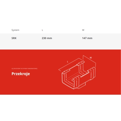 KROP Lej spustowy do rynny kwadratowej 135/80 mm